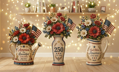 ⏰Last day Promotion 🌹Handmade America’s 250th Anniversary Patriotic Floral Décor