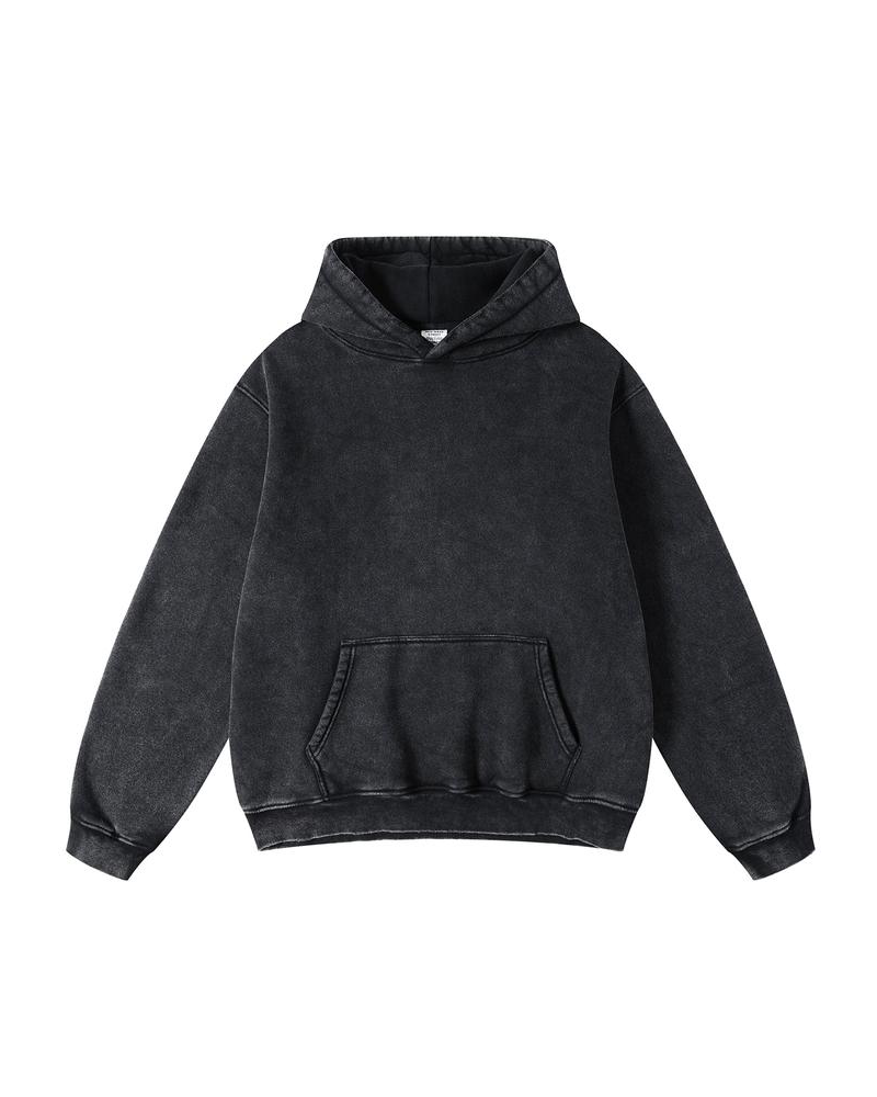 Oversized Unisex Acid Wash Hoodie Pullover