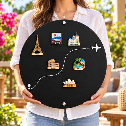 🌍✈️ Been There, Done That Travel Magnet Display Board – Turn Your Adventures Into Lasting Memories! 🧲❤️