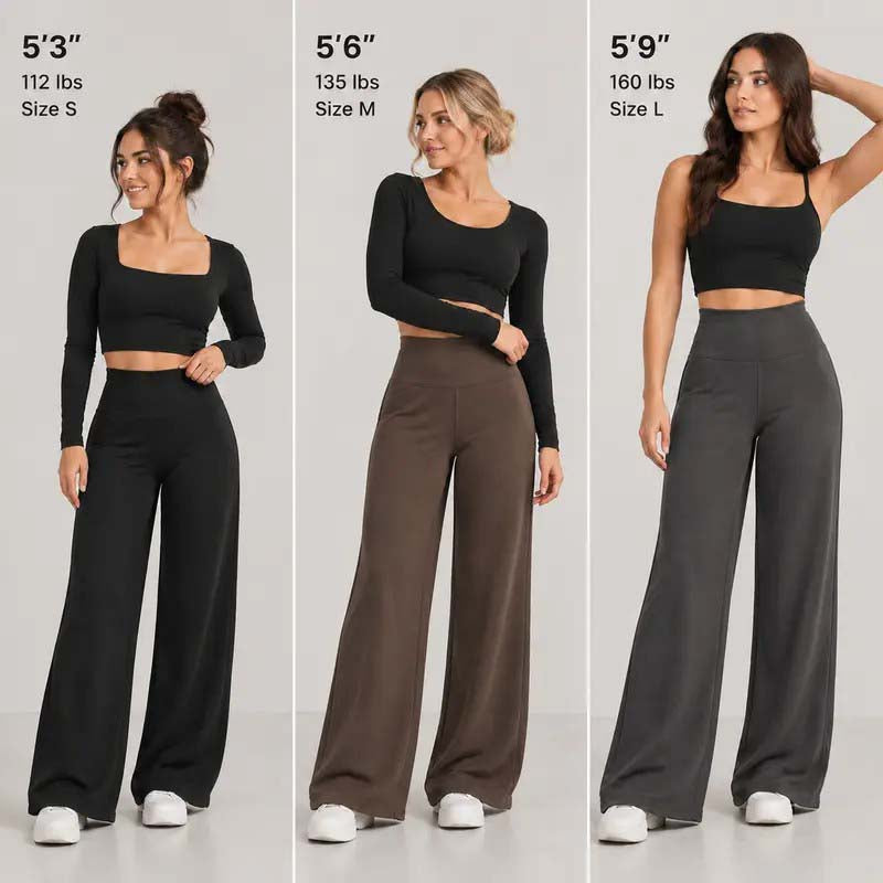 Women's Fleece-Lined Wide-Leg Pants – High-Waisted Fit