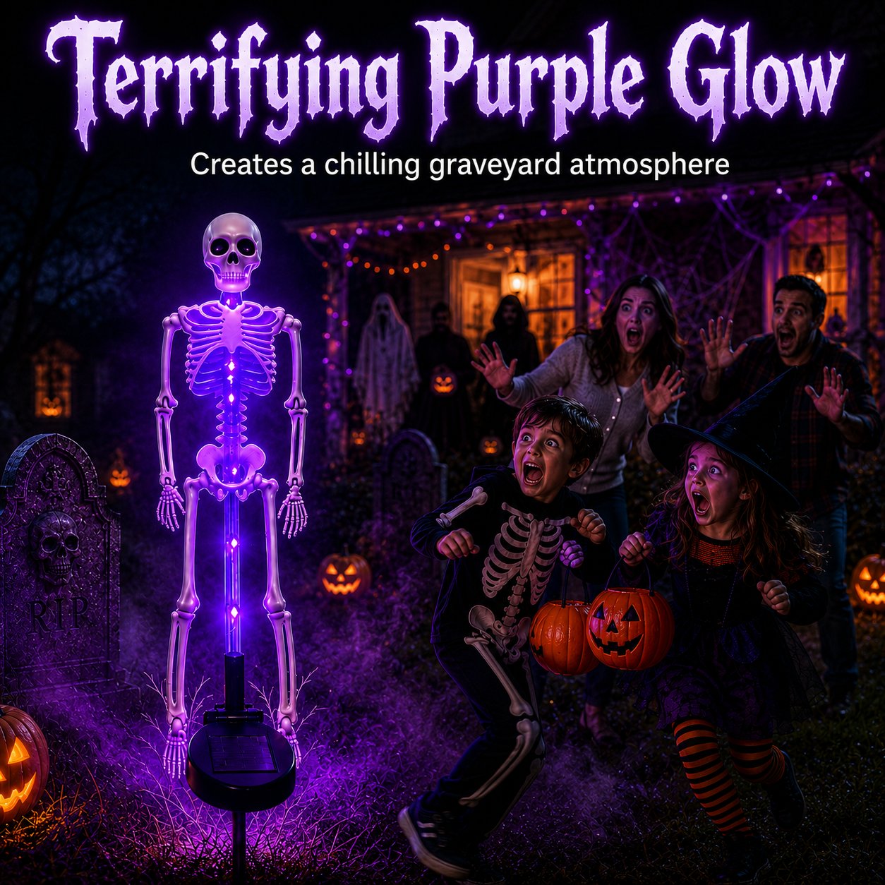 Solar Skeleton Yard Stake Light
