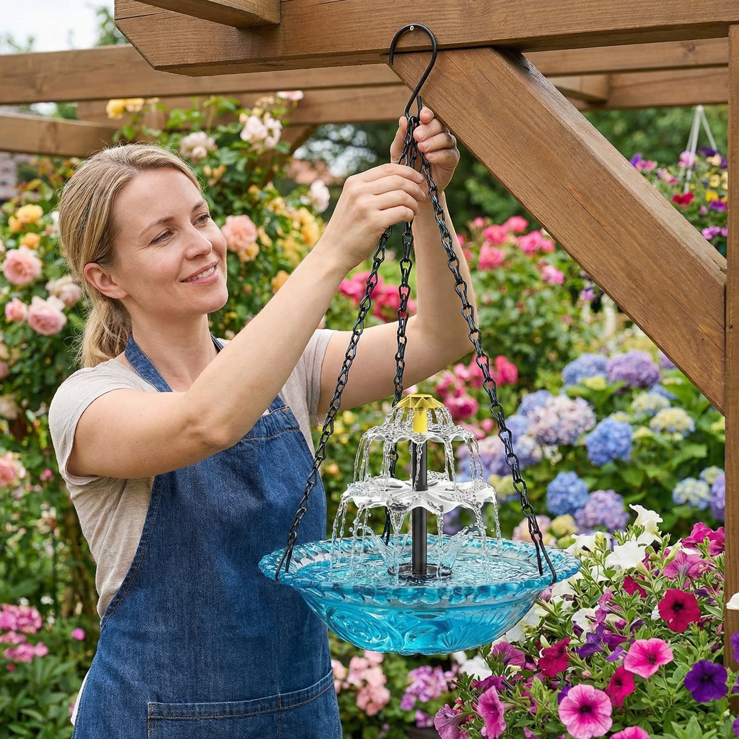 ⏰️Last Day Promotion ⚡️ Flash Sale 🎁 Solar Cascade Hanging Bird Bath Fountain