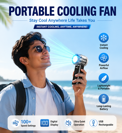 🔥 50% OFF Flash Sale – Portable Bladeless Cooling Fan with 100+ Speed Settings & LED Display ❄️