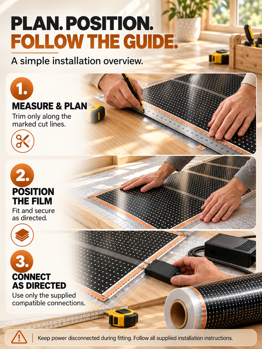 Heating film installation overview