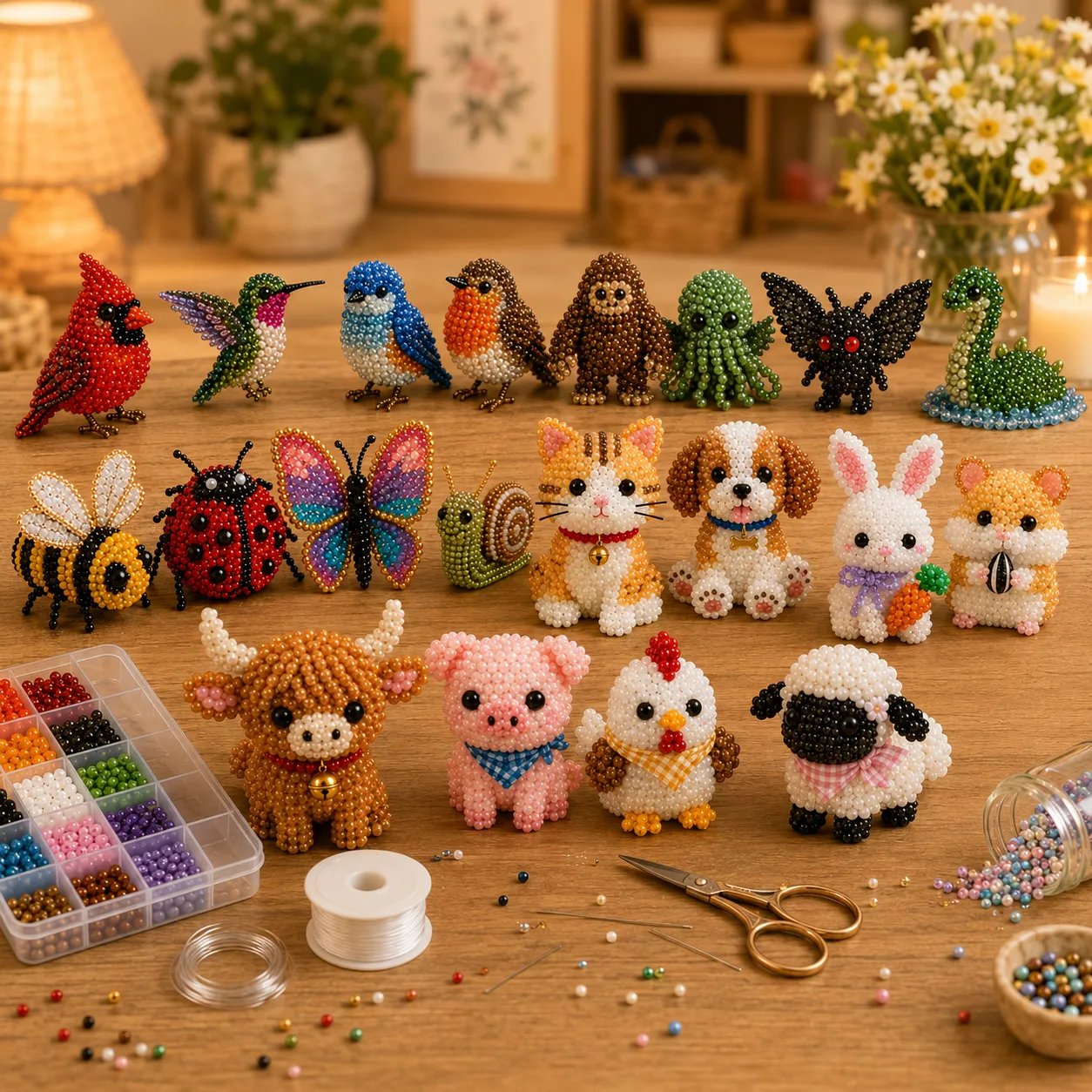🔥Last Day 49% OFF 🧵✨ Tiny 3D Beaded Animal DIY Kit