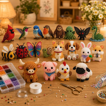 🔥Last Day 49% OFF 🧵✨ Tiny 3D Beaded Animal DIY Kit