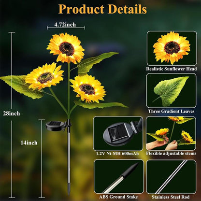 🌻Mother's Day Sale 49% OFF 🔥- 🌞Solar LED Sunflower Garden Lights-29.6inch/74cm