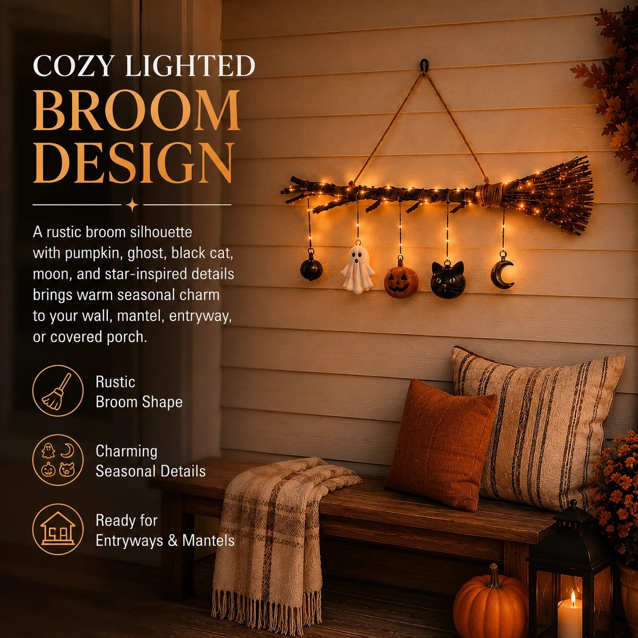 ⚡Hot Sales 50% OFF🔥Lighted Fall Broom Wall Hanging🍂