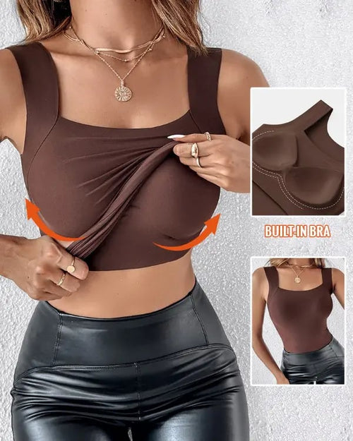 U-Ausschnitt Shapewear Tanktop mit integriertem BH