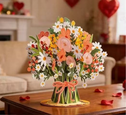 Forever-Blooming 3D Flower Pop-Up Card-Personalized Love Message Everlasting Bloom