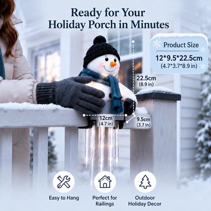 ⛄ Snowman Icicle Railing Lights – Turn Your Porch Into a Winter Wonderland ✨