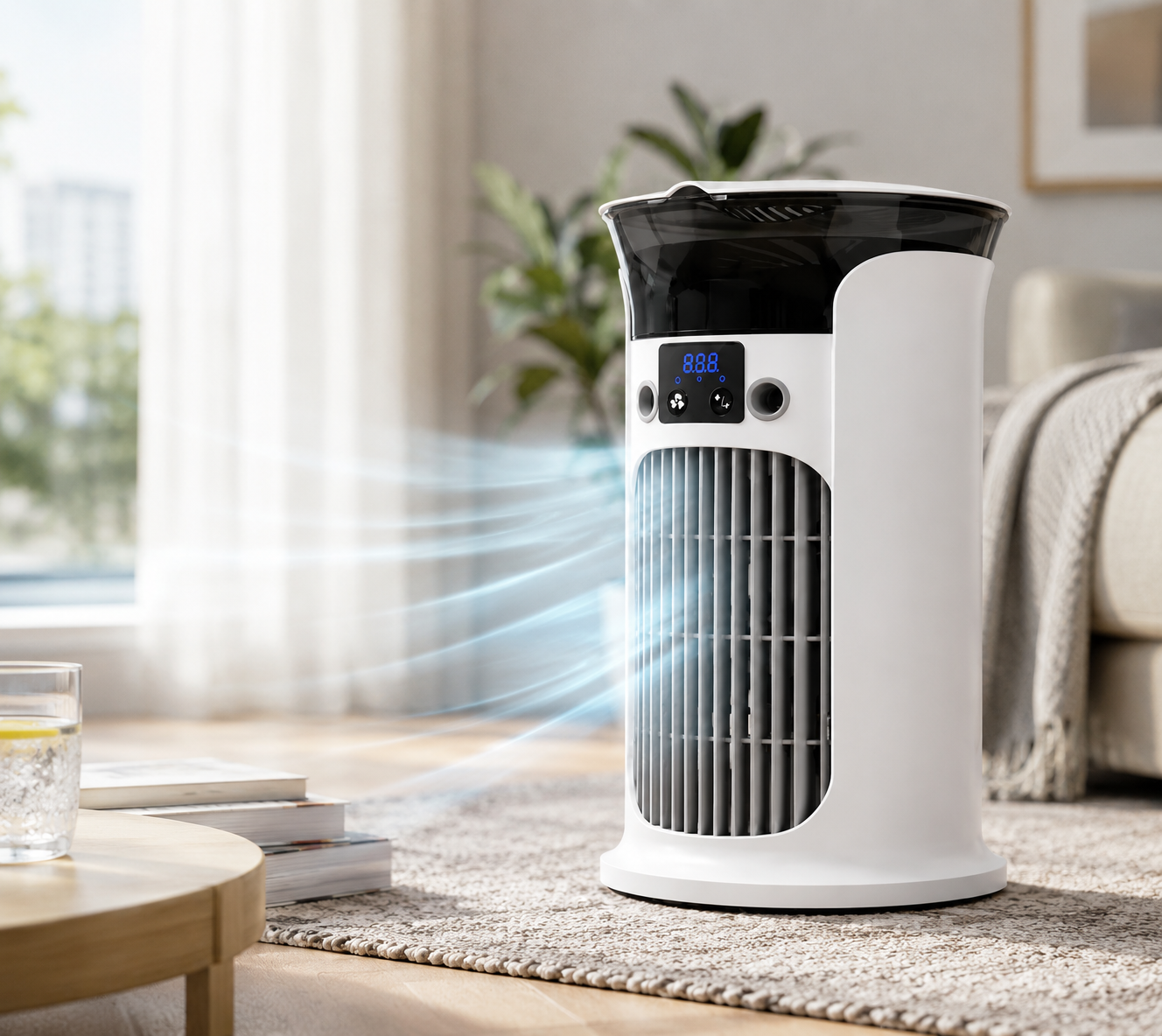 ❄️ 2026 Hot Sale | 3-in-1 Portable Air Cooler ❄️ Portable Mist Air Cooler with LED Night Light