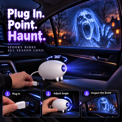 🏅2026 Best Seller🎃 Halloween Window Projector 👻 12 Spooky Films USB Powered Holiday Decor