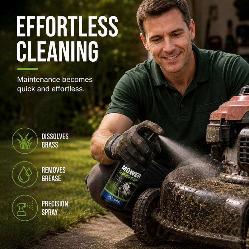 🔥Heavy-Duty Mower Cleaner Spray – Grass, Grease & Grime Remover✨