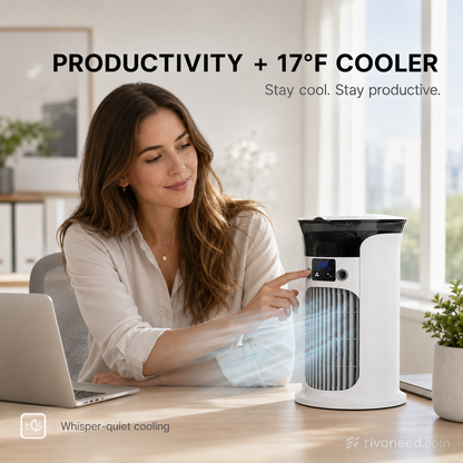 ❄️ 50% OFF | 3-in-1 Desktop Air Cooler Fan 💧 Portable Mist Cooling Fan with LED Night Light