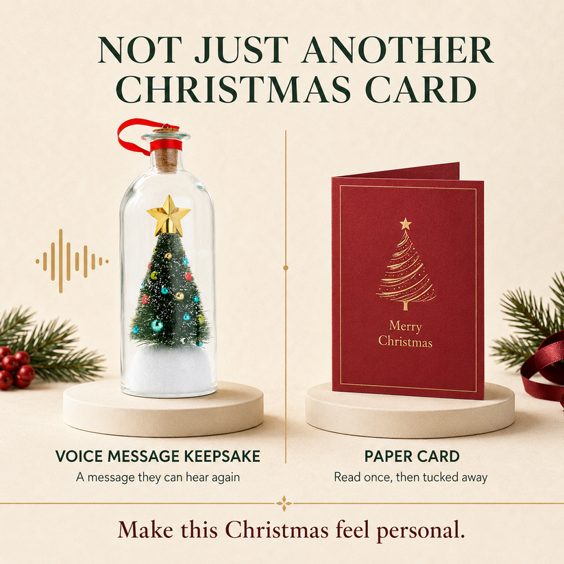 🎁Recordable Christmas Tree Keepsake – Personalized Voice Message Gift