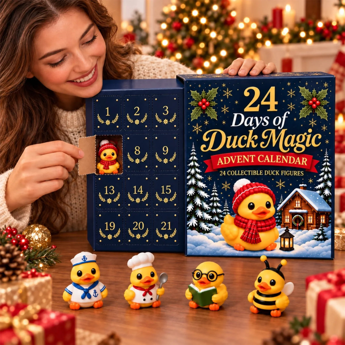 🦆24-Day Christmas Duck Advent Calendar – 24 Collectible Duck Figures