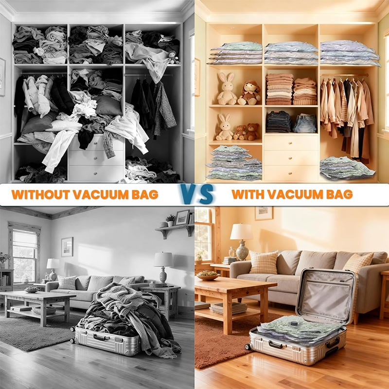 🏅75K+ Sold ⚡️Last Day Special Price 🎁Cordless Travel Vacuum Storage Compression Bag Set