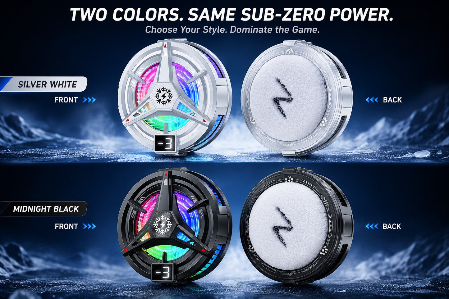 ❄️ 15°C Instant Freeze | No More Overheating! 🎮 Live Temp Display + RGB Aura | Perfect for Gaming & Video Calls