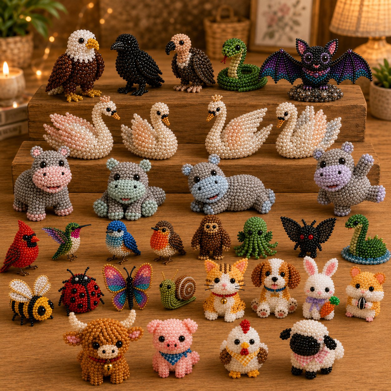 🔥Last Day 49% OFF 🧵✨ Tiny 3D Beaded Animal DIY Kit