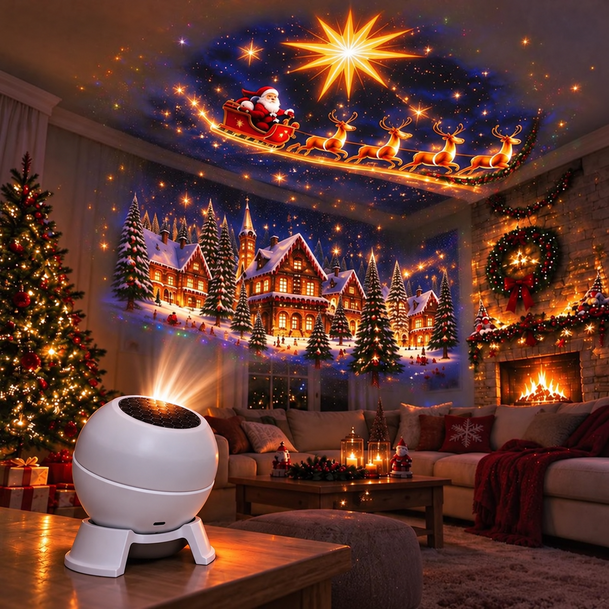 ✨Christmas Rotating Projector Light – 8 Festive Scenes🎄