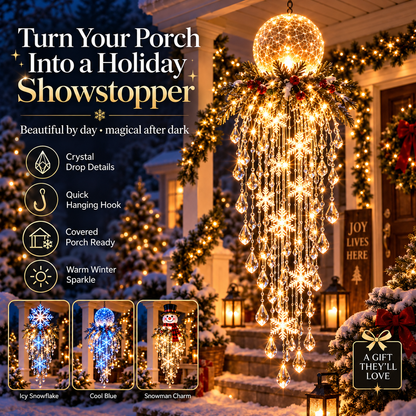 ✨ Crystal Cascade Christmas Lights – Hanging Snowflake & Crystal LED Décor ❄️
