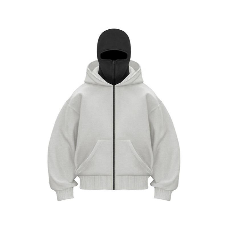 ❄️Men's Balaclava Zip-Up Hoodie – Full-Zip Streetwear Sweatshirt