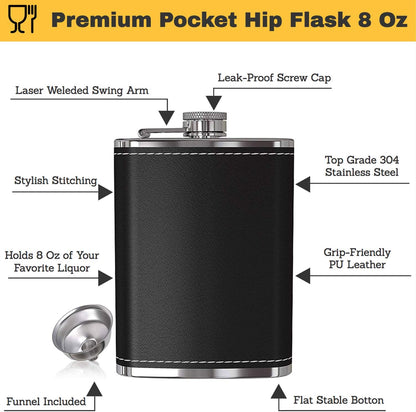 🖤Last day Promotion🔥8oz Portable Stainless Steel Whiskey Flask
