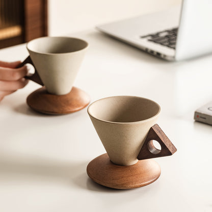 🔔 50% OFF FLASH SALE! ☕Vintage Ceramic Cup Wabi-Sabi Conical Coffee Cup