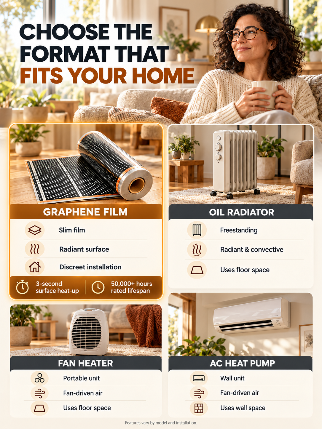 Heating format comparison