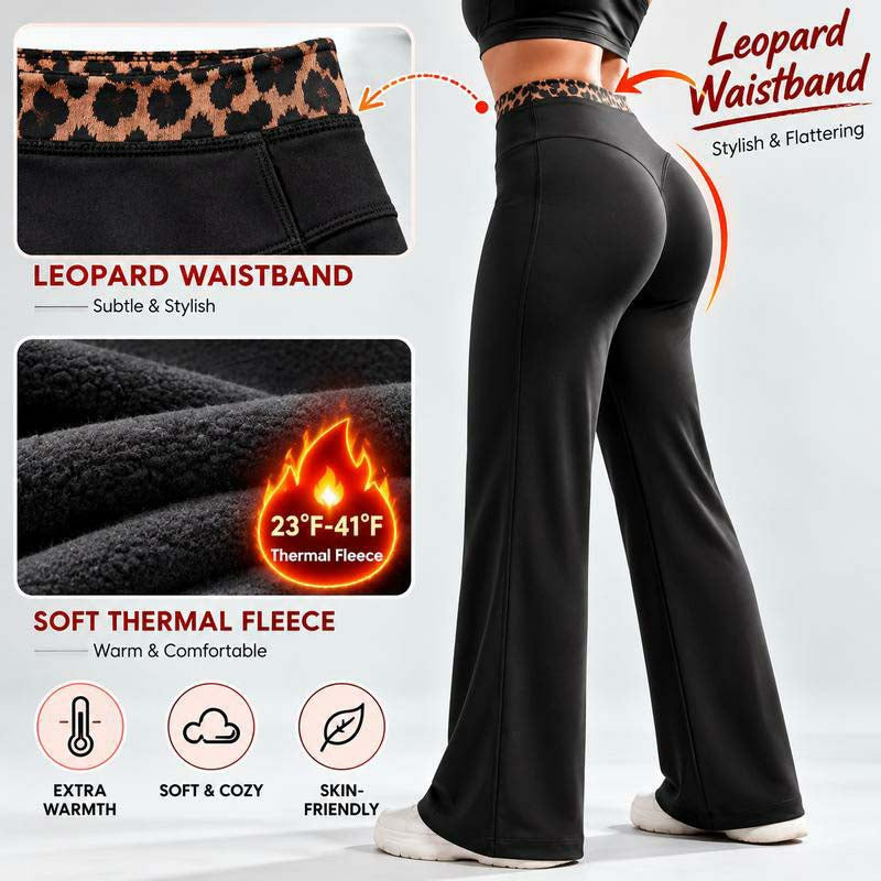 Women's Fleece-Lined Wide-Leg Pants – High-Waisted Fit