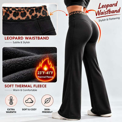 Women's Fleece-Lined Wide-Leg Pants – High-Waisted Fit