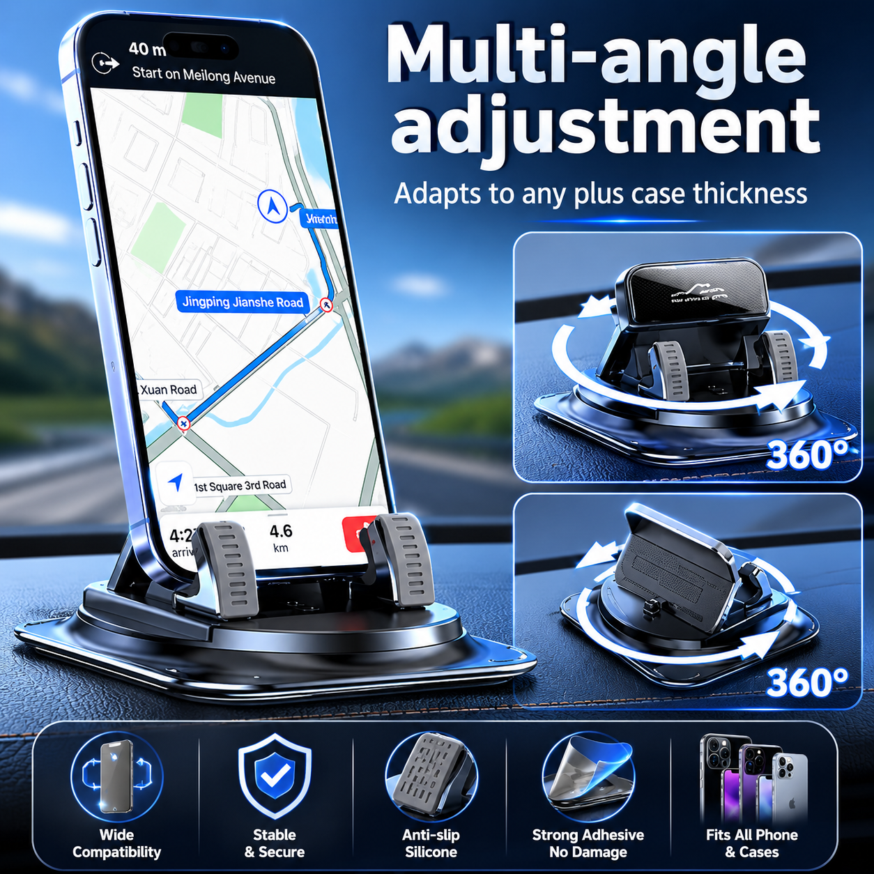 🚀2026 Hot Sale✨Car phone holder 360 degree rotation