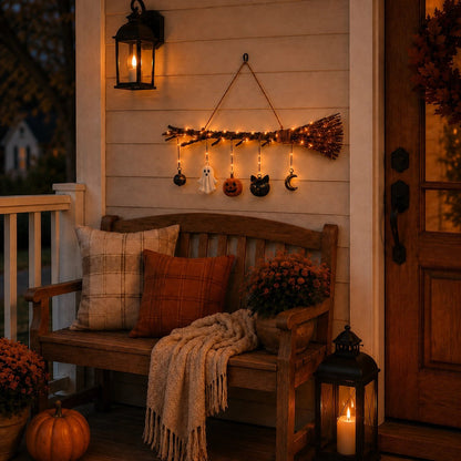 ⚡Hot Sales 50% OFF🔥Lighted Fall Broom Wall Hanging🍂