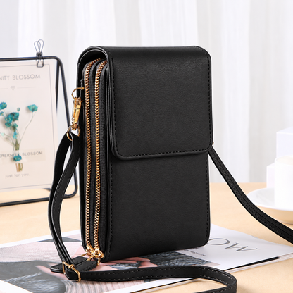 ✨ Compact Crossbody Phone Wallet – Multi-Zip Everyday Bag