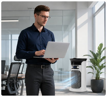 ❄️ 2026 Hot Sale | 3-in-1 Portable Air Cooler ❄️ Portable Mist Air Cooler with LED Night Light