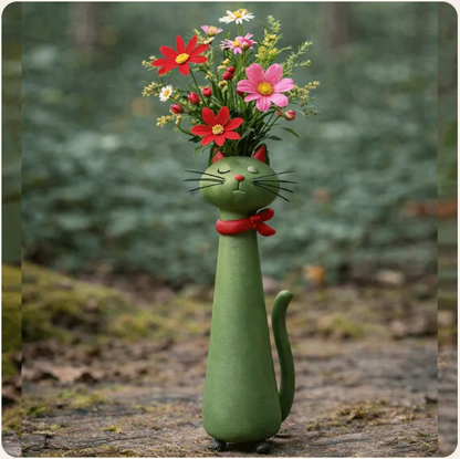 Handmade Creative Cat Vase-desktop Dried Flower Container