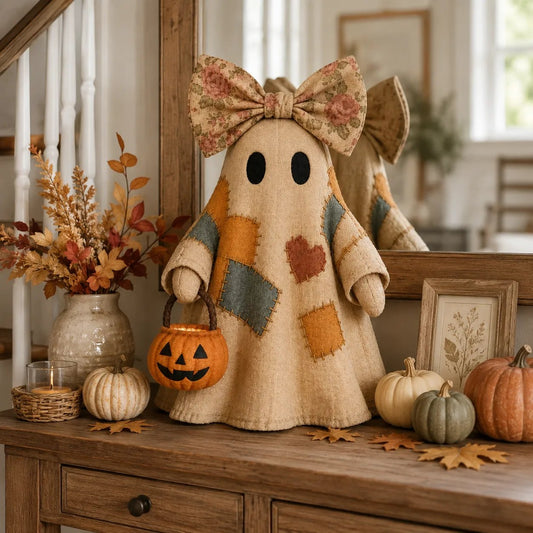 Lighted Vintage Patchwork Ghost 👻
