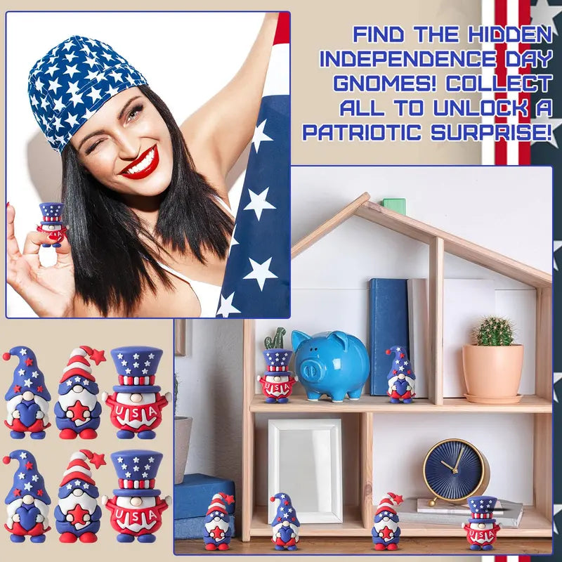 ⏳Zeitlich begrenztes Angebot🎁 (40er Set) Patriotische Zwergenfiguren 4. Juli Geschenk