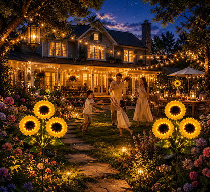 💐50% OFF ! Three Sunflower Solar Lights – Glowing Garden Decor 🌻🌙