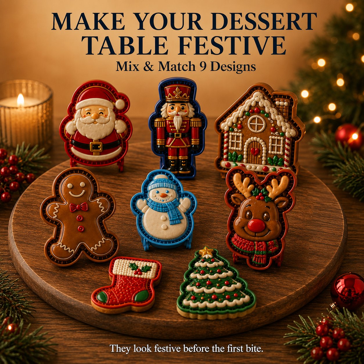 🏅Best Seller 🎄 9-Design Christmas Mini Pie Mold Collection 🥧✨
