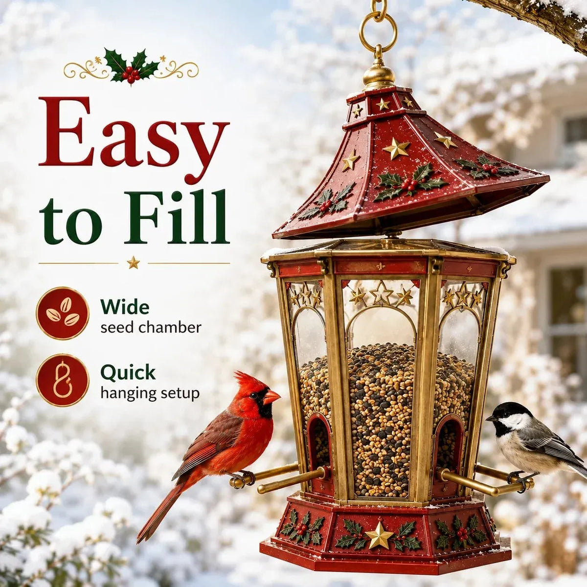 🎄 Christmas Bird Feeder Collection – Festive Hanging Outdoor Garden Decor for Bird Lovers