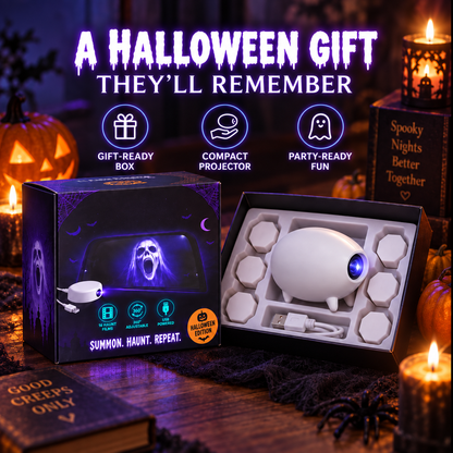🏅2026 Best Seller🎃 Halloween Window Projector 👻 12 Spooky Films USB Powered Holiday Decor