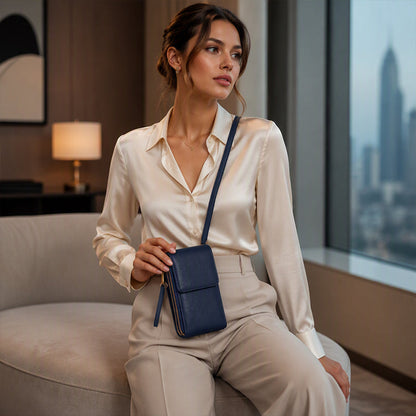 ✨ Compact Crossbody Phone Wallet – Multi-Zip Everyday Bag
