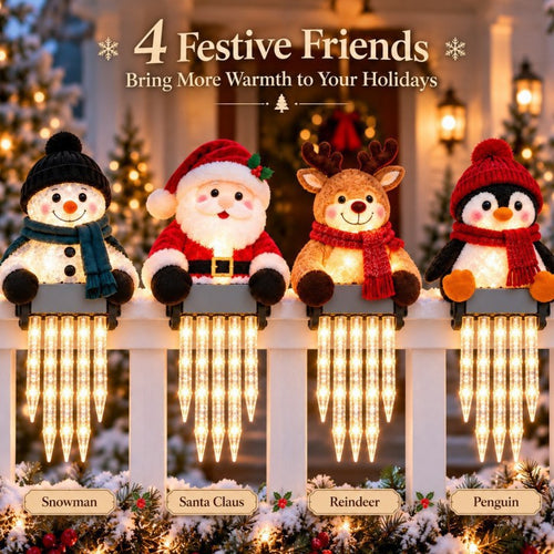 ⛄ Snowman Icicle Railing Lights – Turn Your Porch Into a Winter Wonderland ✨