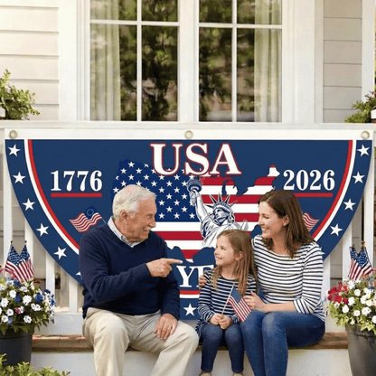 ⏰Last day Promotion🏆🗽USA 250th Anniversary Flag Half Round Banner🦅