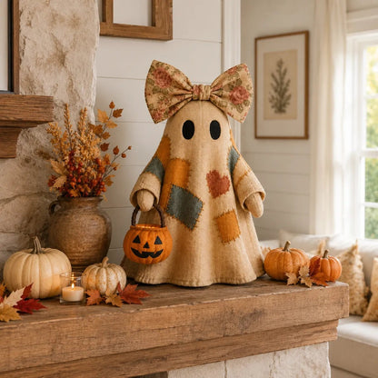 Lighted Vintage Patchwork Ghost 👻