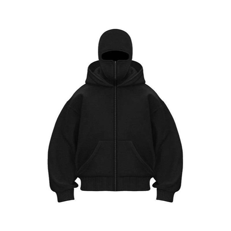 ❄️Men's Balaclava Zip-Up Hoodie – Full-Zip Streetwear Sweatshirt