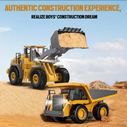 🚜Last Day 50 OFF👷4-Vehicle RC Construction Set🚜 Built For Little Builders