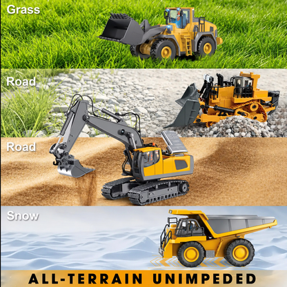 🚜Last Day 50 OFF👷4-Vehicle RC Construction Set🚜 Built For Little Builders